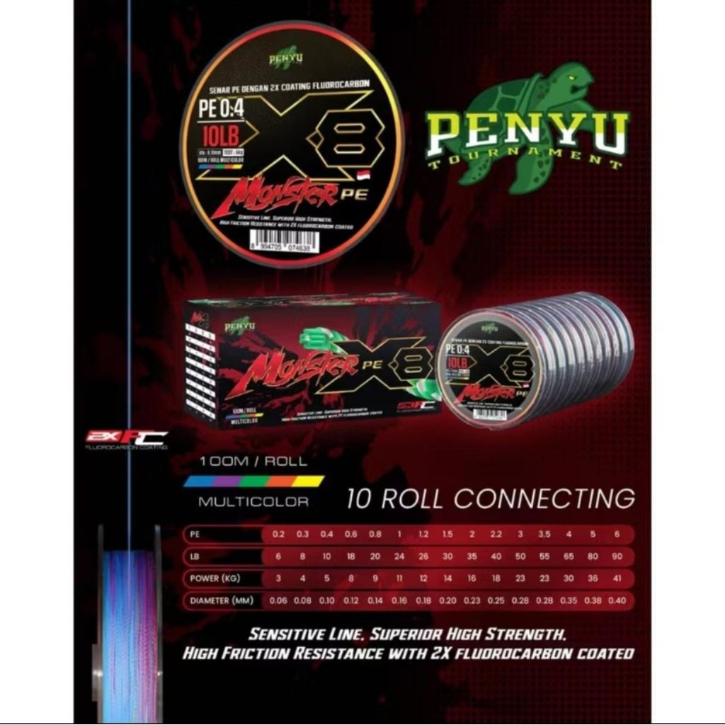 PE PENYU MONSTER X8 CONNECTING 100m-1000m
