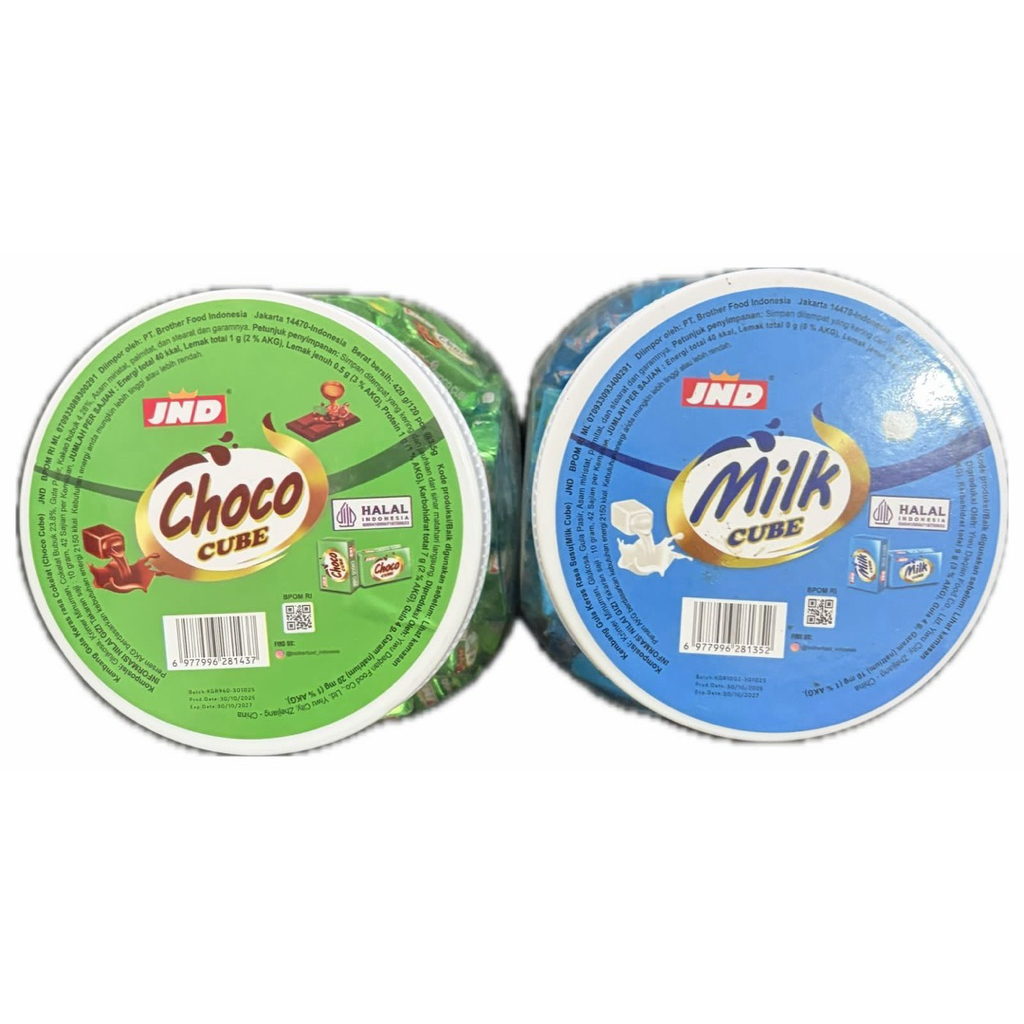 JND CHOCO CUBE DSM MILK CUBE PERMEN SUSU COKLAT KOTAK ISI 120 PCS