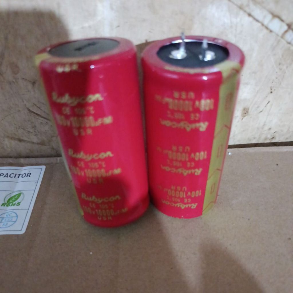 Elco Rubycon merah 10000 / 100volt USR