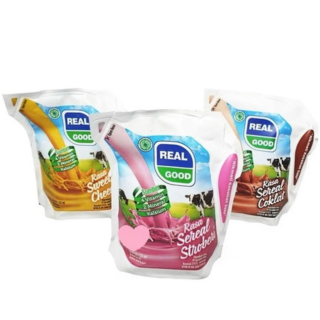 Real Good Susu UHT Pouch / Susu Bantal 1 Dus Isi 40 pcs