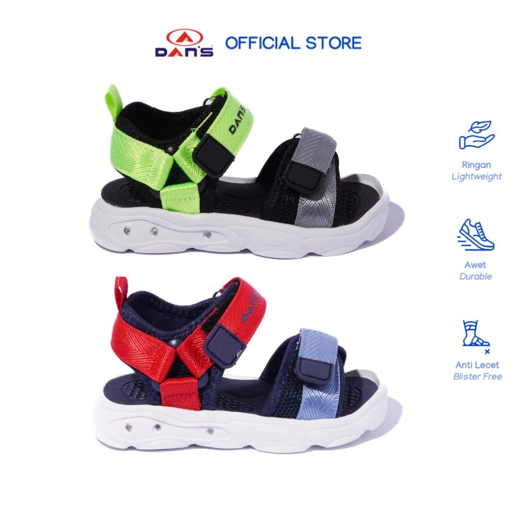 DANS DELPHY Sandal tali gunung impor phylon nyala lampu led casual kasual anak laki laki original