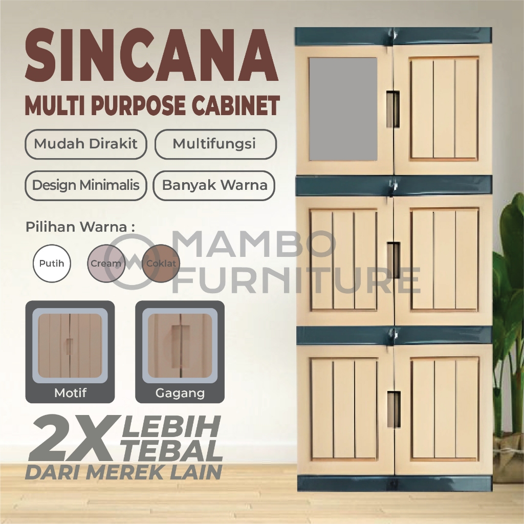 SINCANA SUSUN 3 - SINCANA Lemari Plastik 3 Susun Murah Bahan 2X Lebih Tebal Premium Termurah GOOD QU