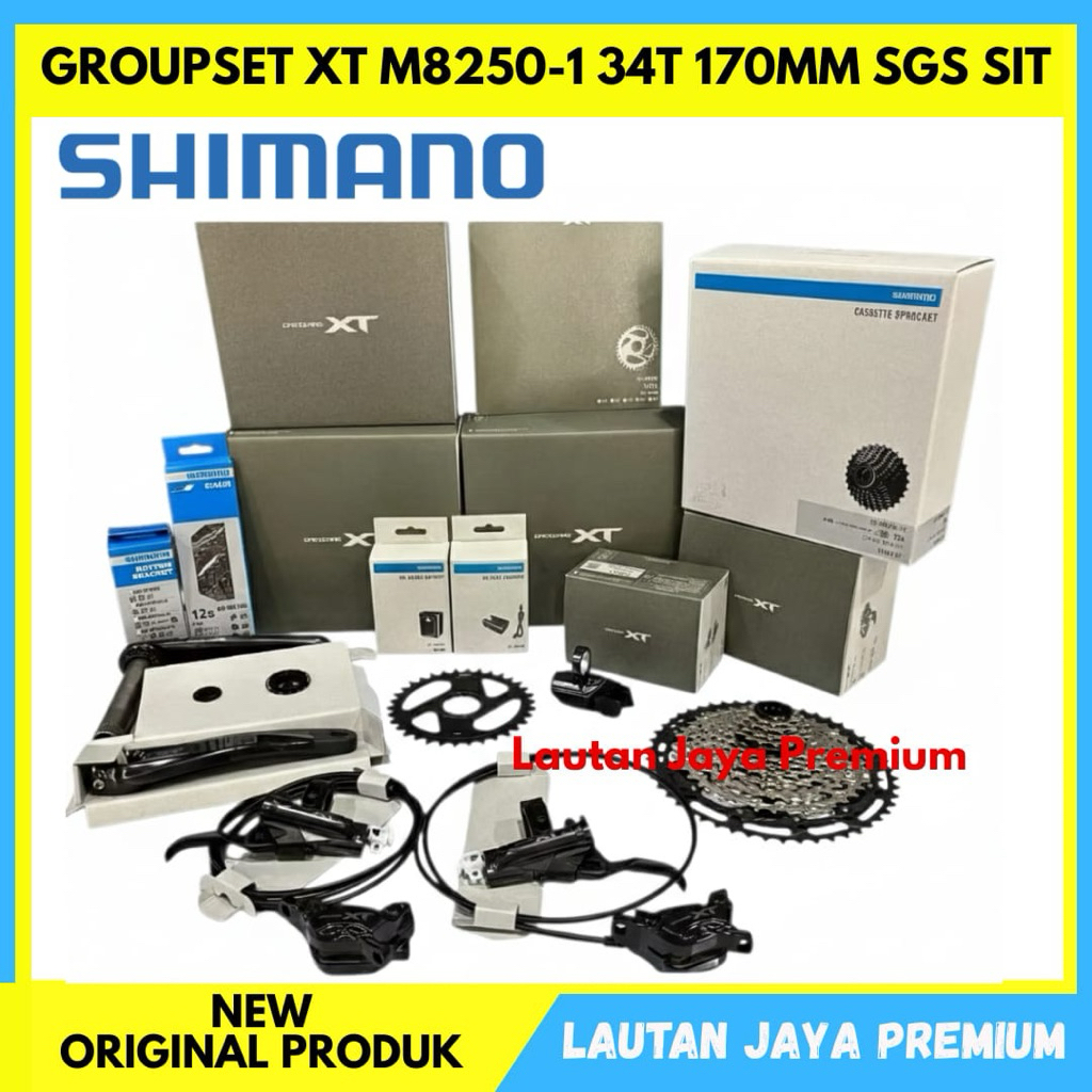Groupset Shimano Deore XT Di2 M8250 12 Speed, 34T 170MM, 10-51T Garansi Resmi New
