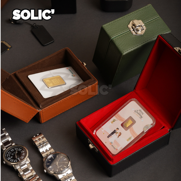 Kotak Emas Antam Logam Mulia Box Penyimpanan Emas Premium Kulit Bludru Souvenir