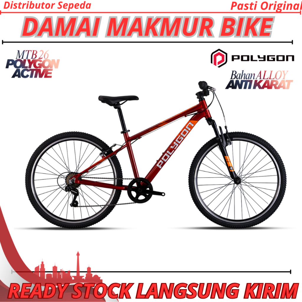Sepeda Gunung MTB 26 POLYGON ACTIVE REM V BRAKE