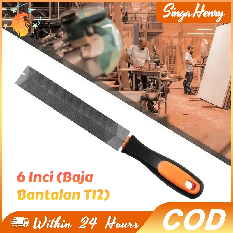 Kikir Berlian 6inch T12 Baja Kikir Gergaji Gigi Halus Alat Amplas Kikir Kayu Berlian Gigi Ganda