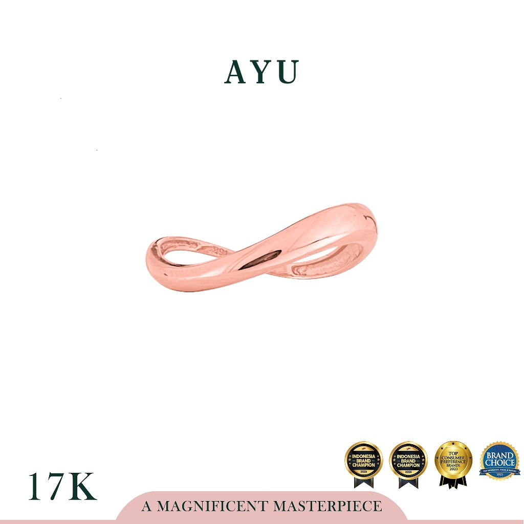 AYU Cincin Emas - Gold Floating Ring 17k Rose Gold