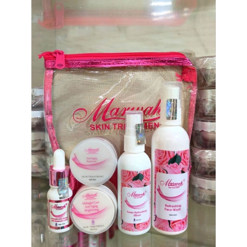 ORIGINAL MARWAH ANTI AGING PAKET AGING TREATREE AGING SPESIAL PLATINUM KLINIK BPOM BRIGHT ACNE DERMA