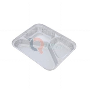 (1 Dus) Aluminium Tray BX-2193 Sekat 3 Wadah Loyang Foil Tray BX 2193 - 500 Pcs