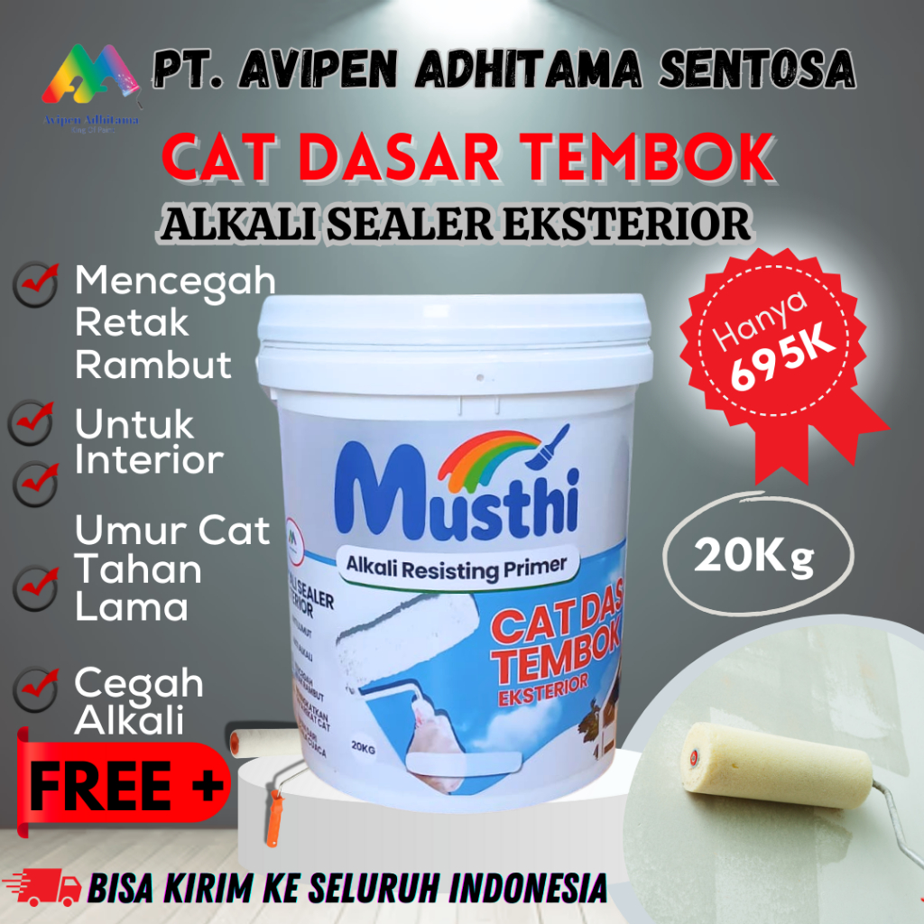 Cat Dasar Tembok Alkali Sealer Eksterior Musthi Paint 20 Kg Cat Alkali Sealer