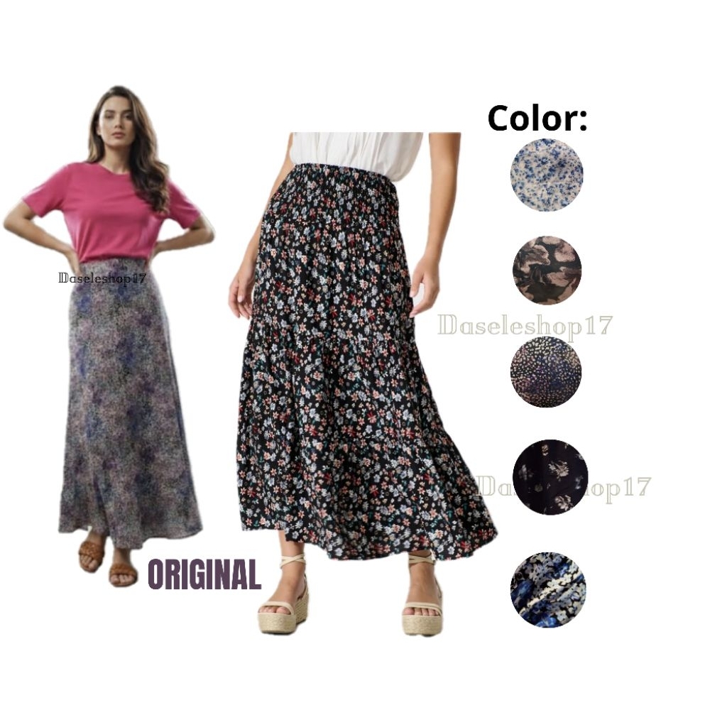 Maxi skrit anko Printed-rok panjang anko