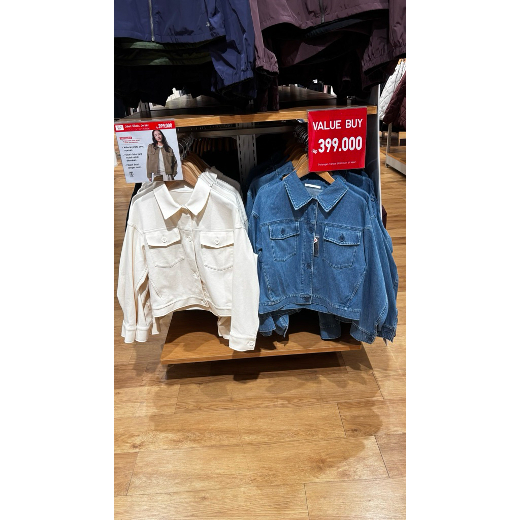 SALE JAKET WANITA RILEKS JERSEY UNIQLO JASTIP MURAH