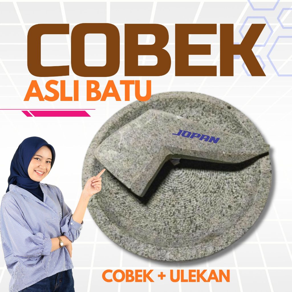 Cobek Batu & Ulekan Sambal, Lesung Gesek, Lesung Batu, Mortar and Pestle Original Stone
