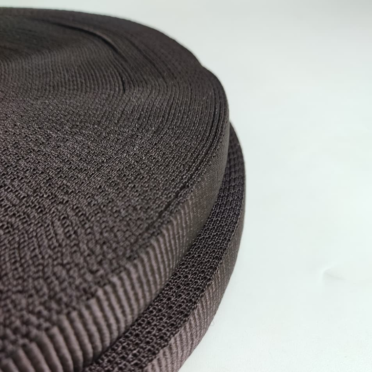 Tali Webbing Coklat 2 cm | Webbing | Bisban Pita 2 cm | Tali Sandal Dusget
