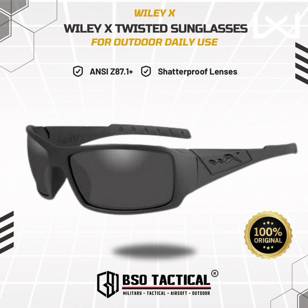 Kacamata Olahraga Outdoor Wiley X Twisted Riding Casual Sunglasses Matte Black Smoke Lens ORIGINAL