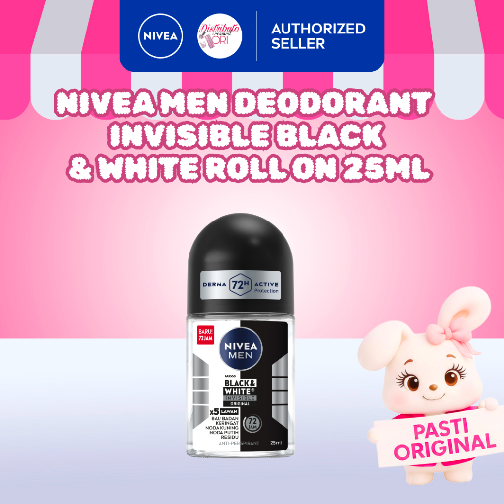 NIVEA Men Deodorant Invisible Black&White 25ml | BPOM