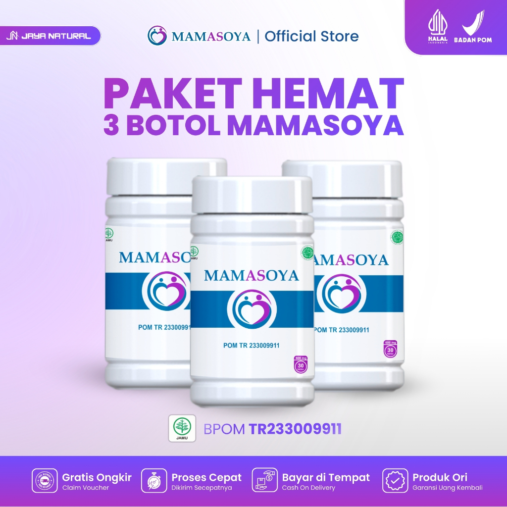 [Paket 3 Botol] Mamasoya ASI Booster Suplemen Pelancar ASI Daun Katuk Habbatussauda