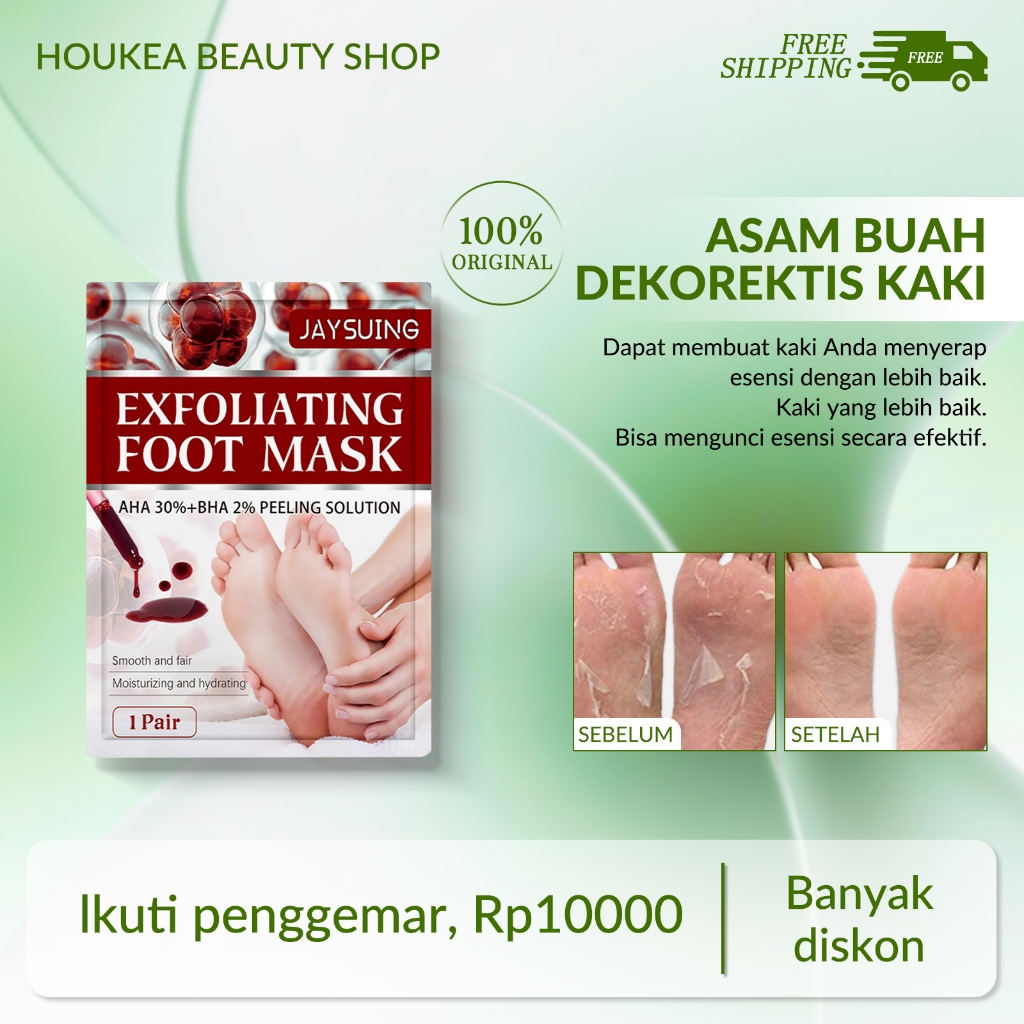 Jaysuing Masker Kaki Pengelupas Kulit Mati 5pcs Melembabkan Kecantikan Kaki  Mengelupas Kulit Alat K