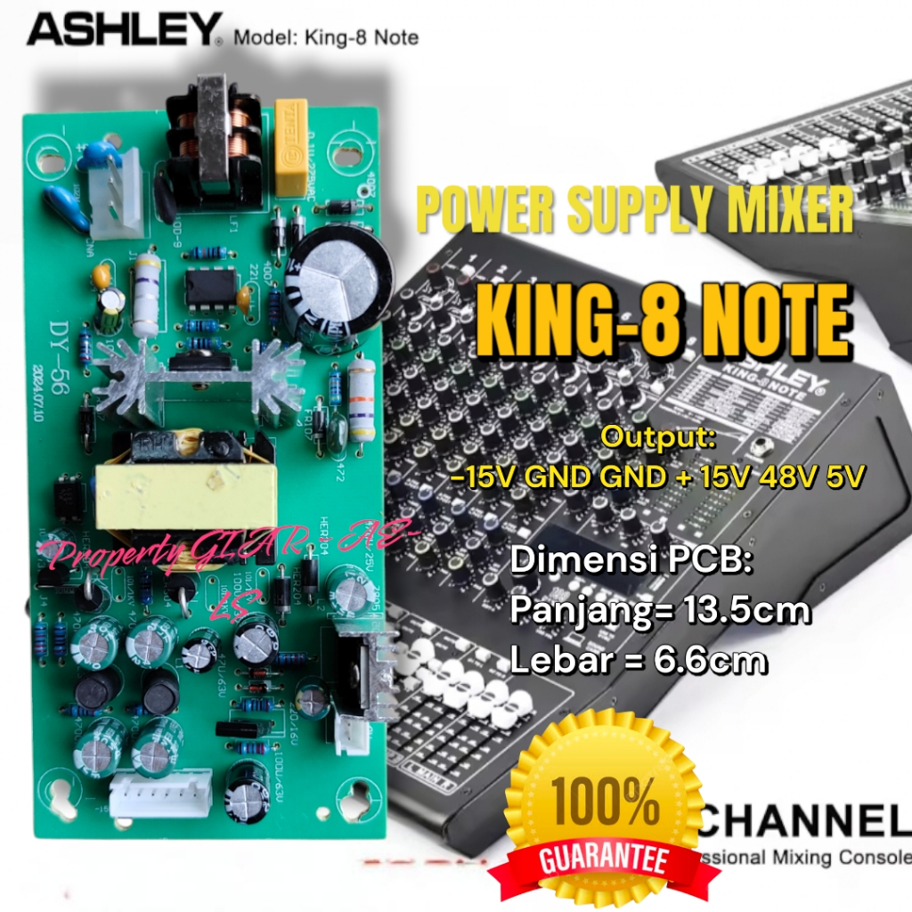 POWER SUPPLY MIXER ASHLEY KING-8 NOTE KING 8 NOTE KING8 NOTE