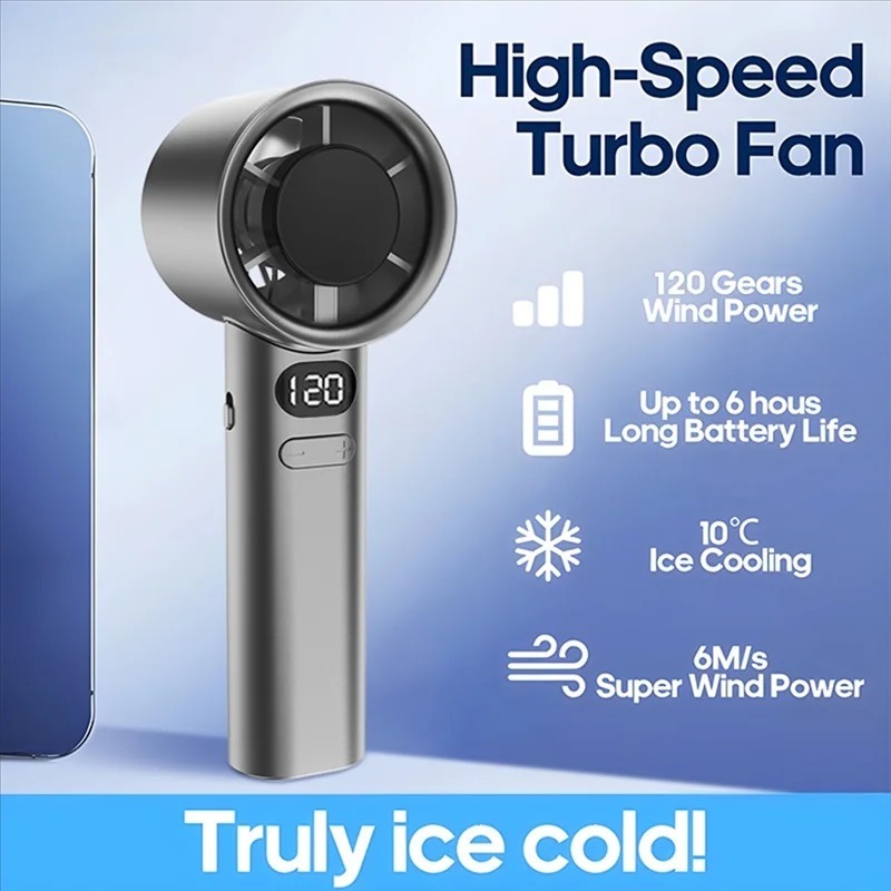 Portable Mini fan Digital Display LCD 15000 mAh 120 Gear KIpas angin Kecil USB Charge cas portable /