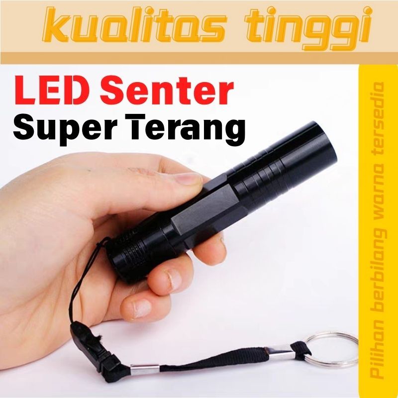 Senter Cas USB Emergency dengan Baterai Besar Senter LED Super Terang Mini Anti Air Portabel Tahan L