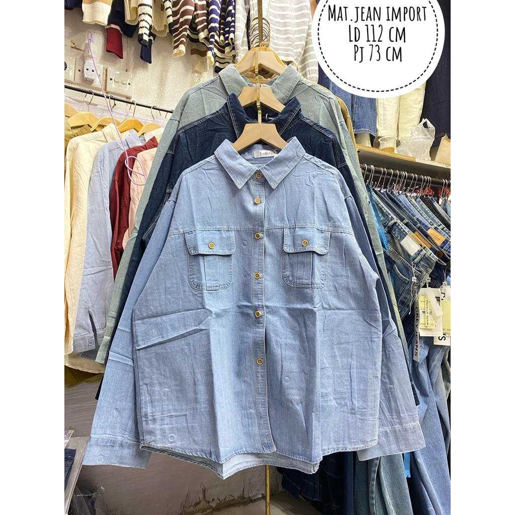 kemeja jeans import wanita