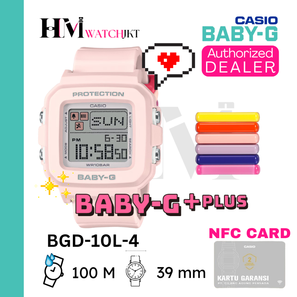 CASIO BABY-G BGD-10L-4DR Jam Tangan Wanita Original Digital Antiair BGD-10L-4 BGD-10 BGD10
