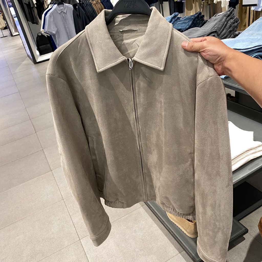 Jastipp. Parka Zipper Suede Zara (Man)