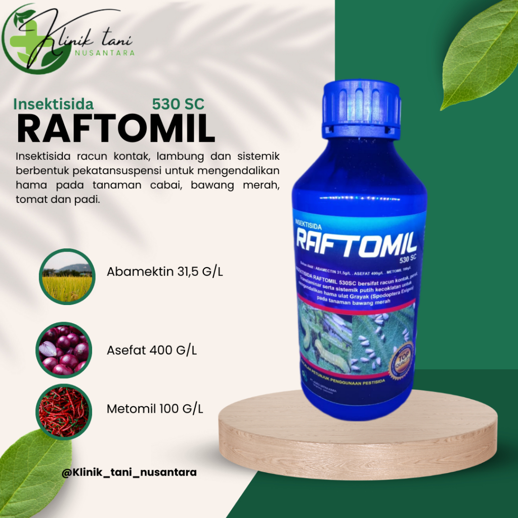 Insektisida Raftomil 530 Sc/Asli/Abamectin,  Asefat , Metomil/1liter