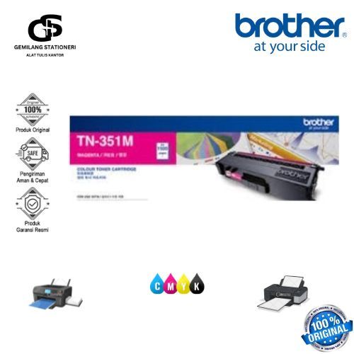 Toner Brother TN-351 Original Magenta untuk HL-L8250CDN HL-L8350CDW MFC-L8850CDW MFC-L9550CDW