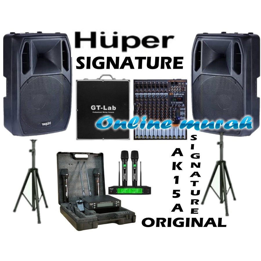 paket sound system huper ak15a signature gt lab 8 8 ch sk18pro original