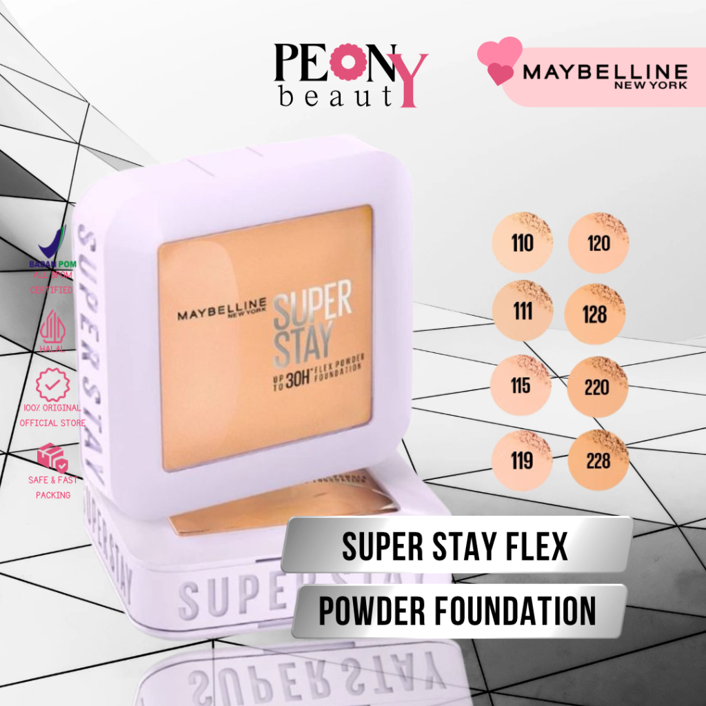 MAYBELLINE Superstay Flex Powder Foundation 30H Longwear Powder Foundation Two-Way Cake Oil Control 