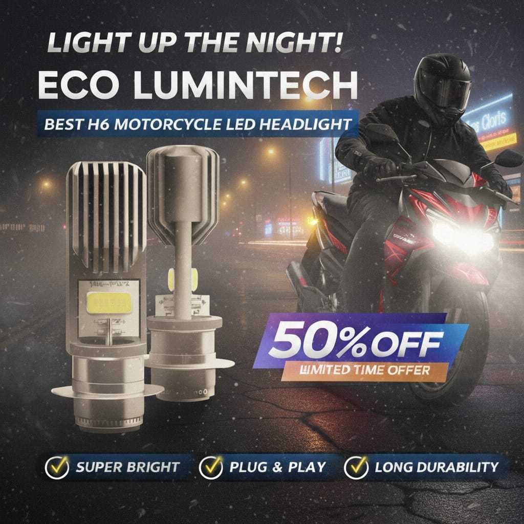 LED Headlight Motor H6 Fokus Jalanan - Anti Silau - ECO LUMINTECH