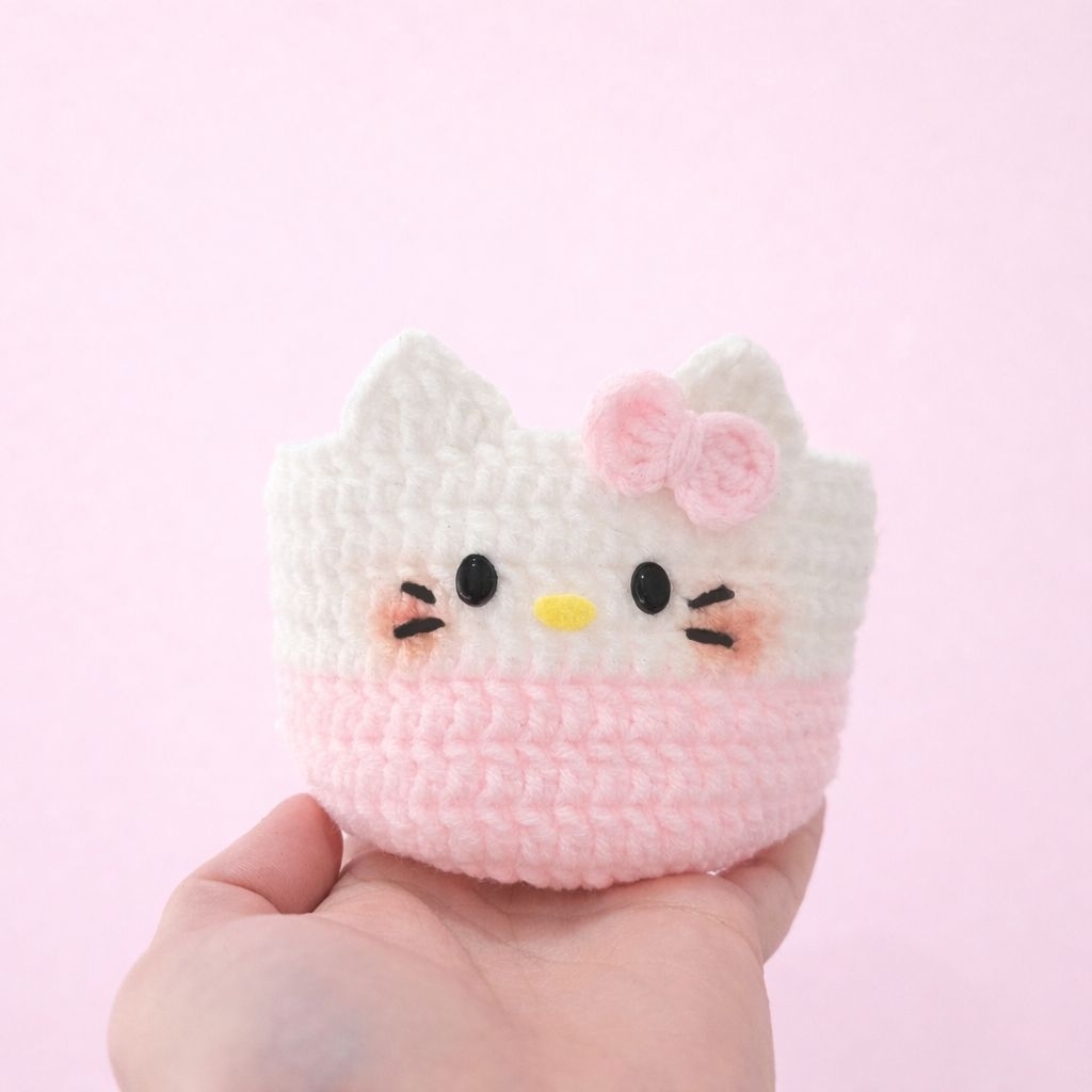 Hello Kitty Owala Boot Stanley Reusable Cup Holder Crochet Cute Cup Sleeve Tempat Holder Cup Gelas R
