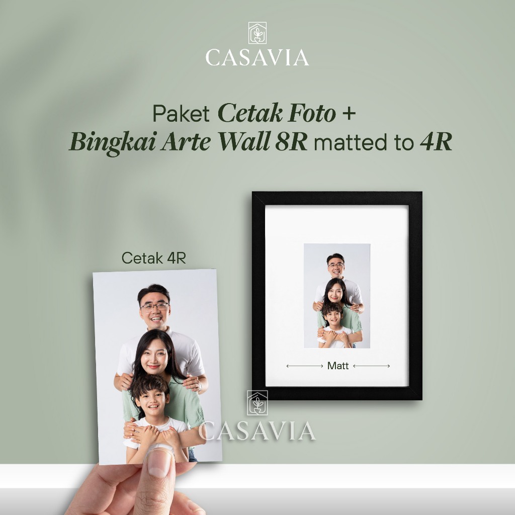 PICORA Paket Cetak Foto + Bingkai ARTE Wall 8R/4R Pigura Frame Dinding