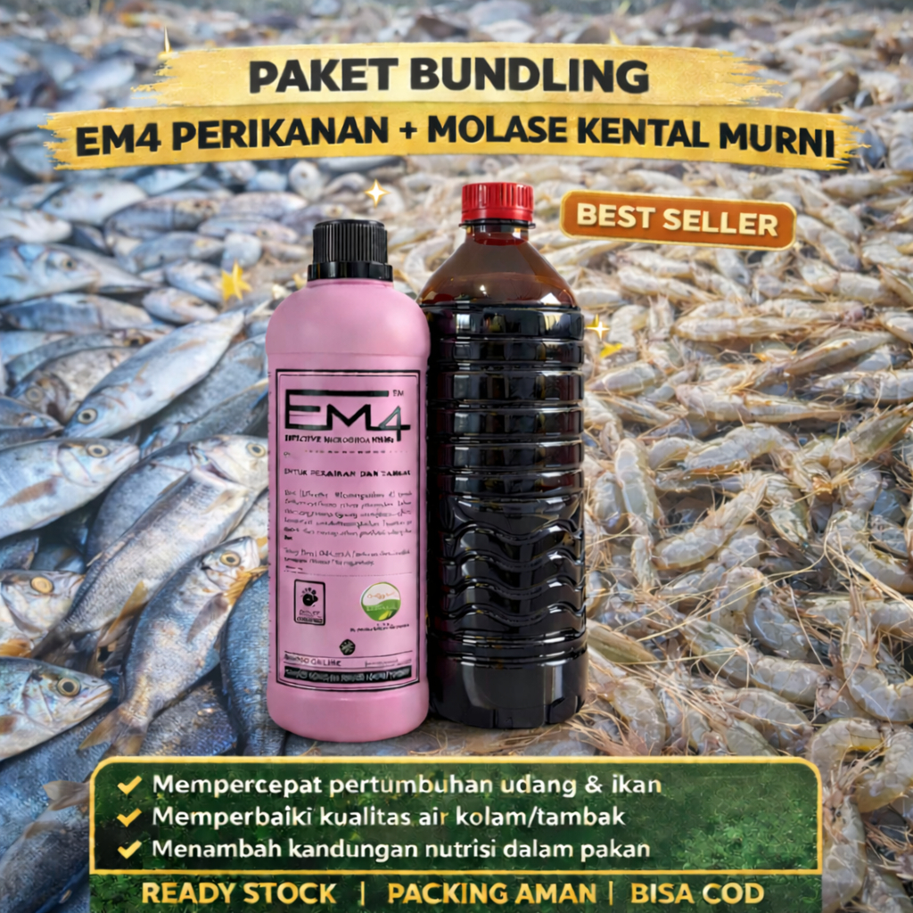 Paket EM4 Perikanan 1 Liter dan Molase