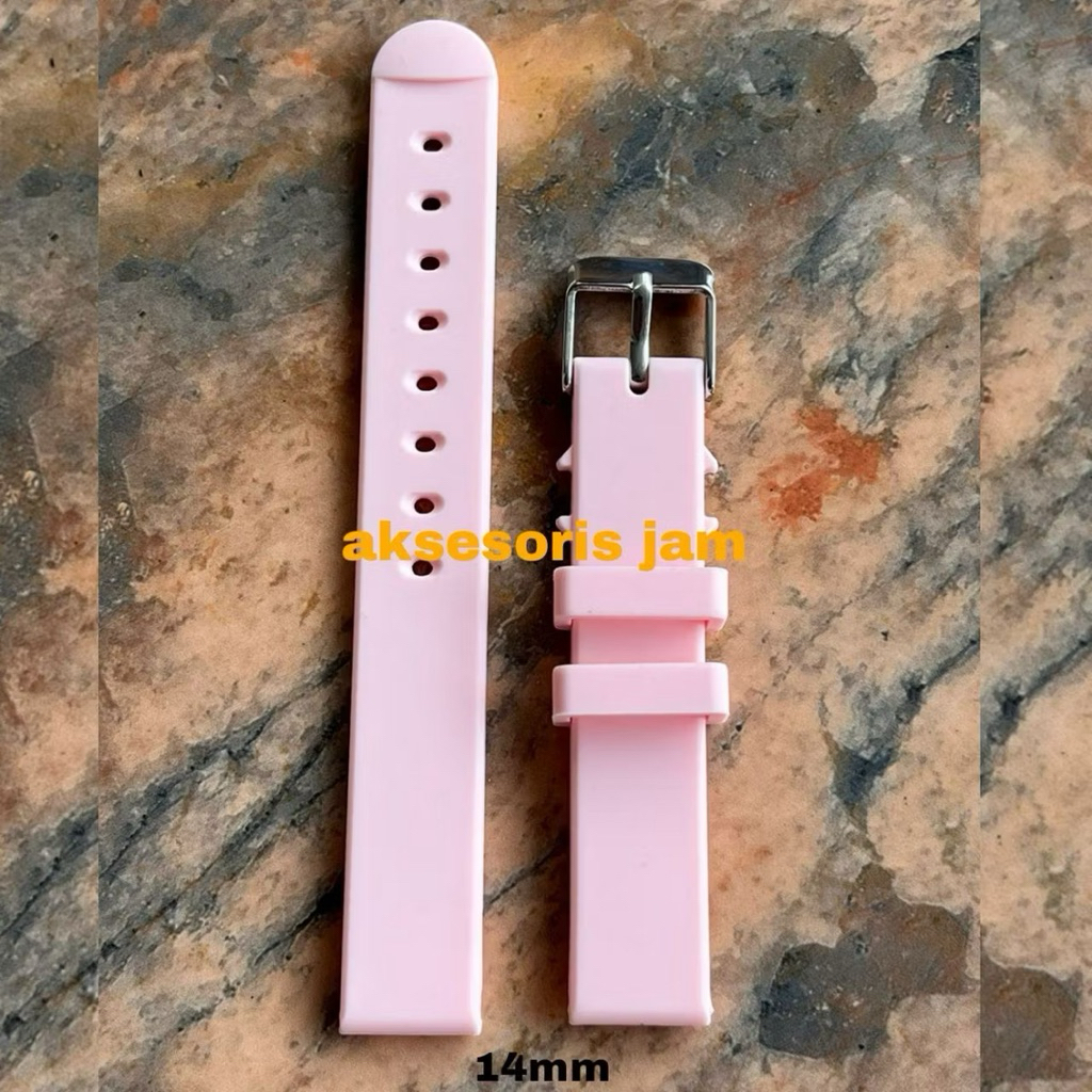 Strap Tali Jam Tangan Karet Universal Warna PINK polos bs utk Q&Q q&q QNQ qnq qq Casio dan lainnya U