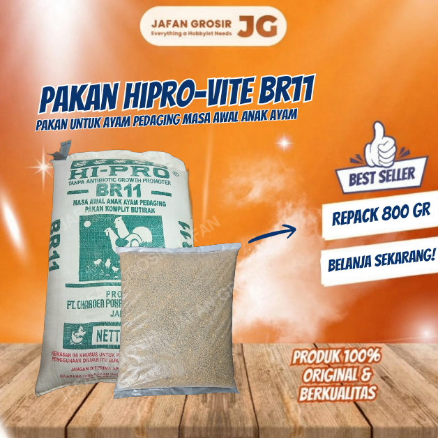 Pakan Ayam BR11 Crumble 800 gram Pakan Ayam Ras Pedaging HI PRO VITE