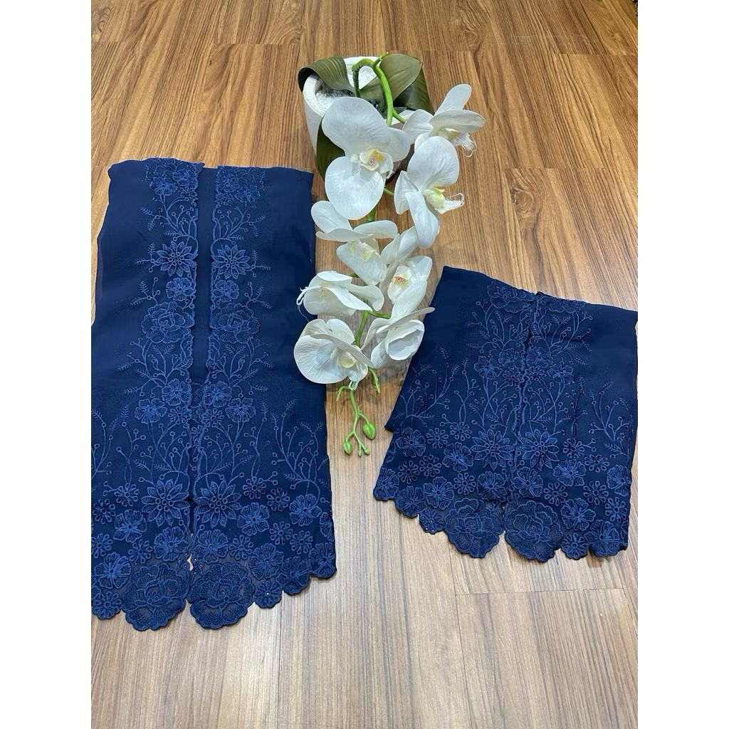 Kain kebaya bordir kerawang bahan kebaya cutra crepe india