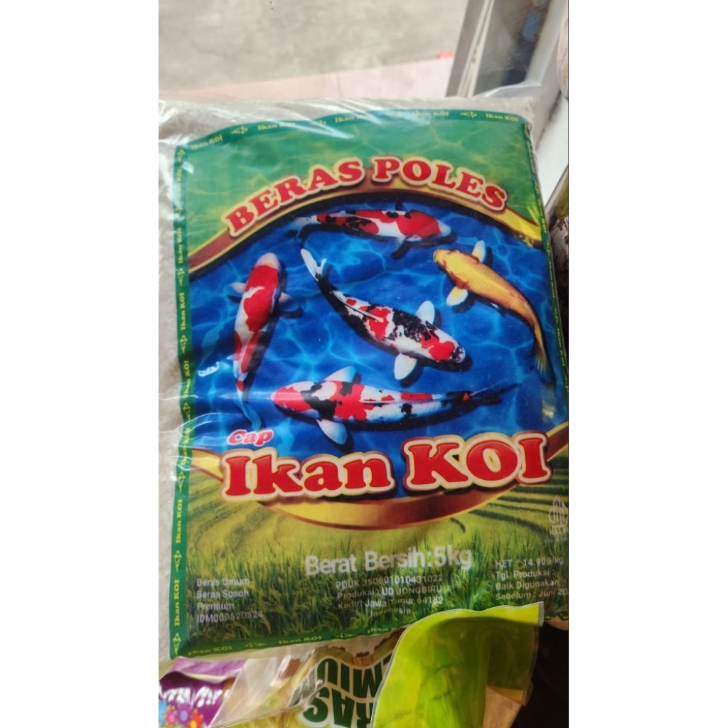 beras premium ikan koi hijau 5kg