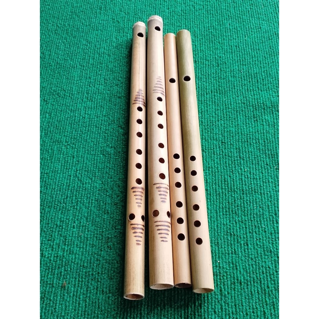 Suling bambu isi 4 buah,suling dangdut dan suling Batak tradisional untuk pemula