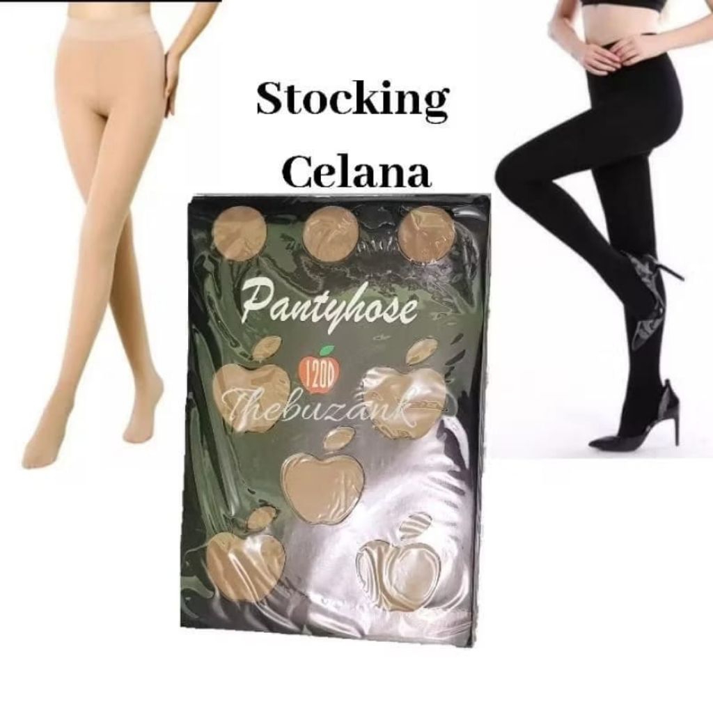 Stoking Apple Pantyhose Tebal 120 Denier Stoking Apple Dewasa Remaja Putih Crem Hitam