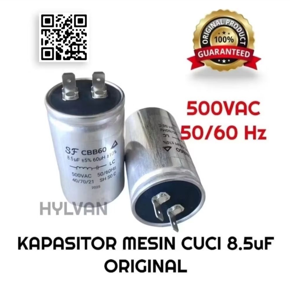 KAPASITOR MESIN CUCI 1 TABUNG 8.5 uF TOP LOADING LG SAMSUNG DLL