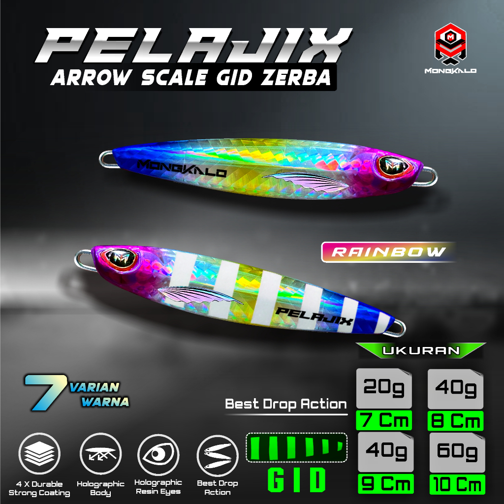 Mongkalo Pelajix Panah GID-Zebra noMotif Candy 30 Rainbow