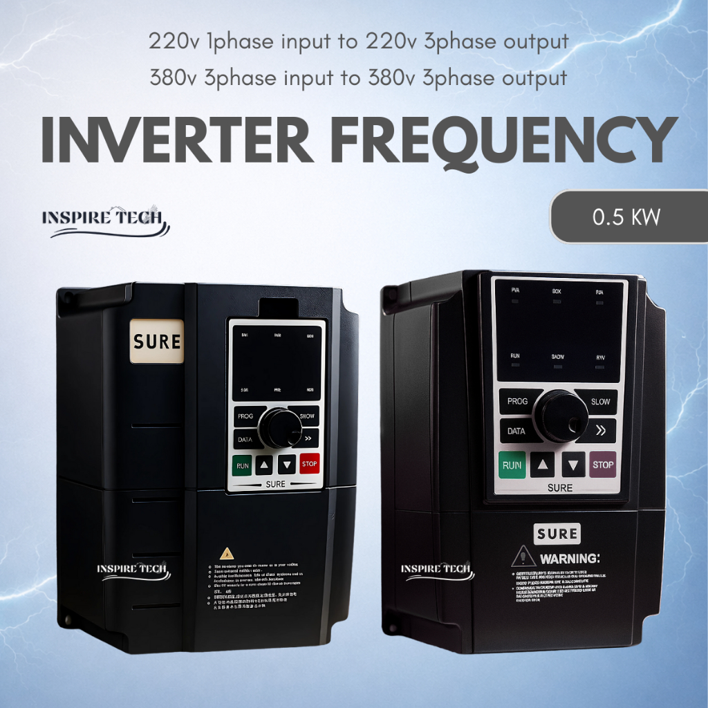 Inverter SURE Frekuensi VFD 1phase 3phase 1phase to 3phase 0.5KW 220V/380V Variable Drive Series