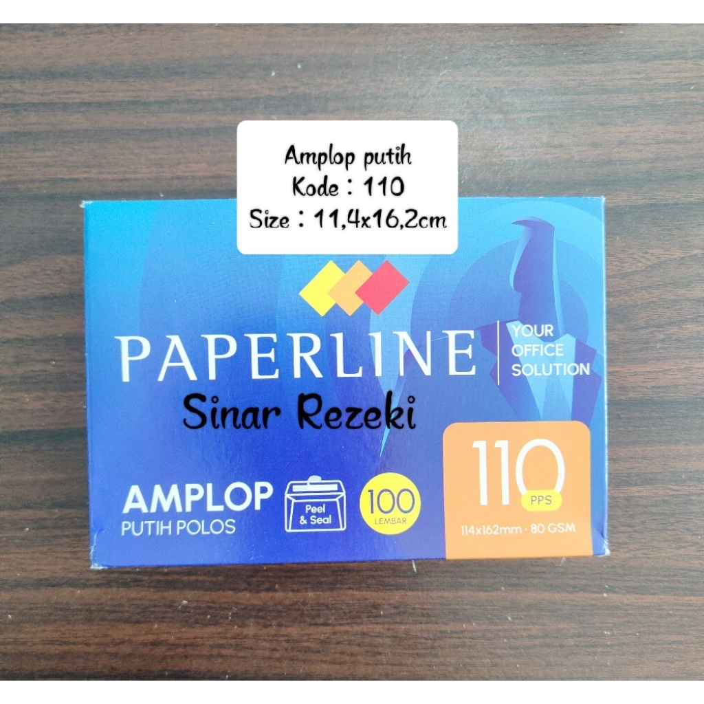 100 lembarAmplop paperline 110PPS buklet putih/amplop putih 110/amplop buklet putih sedang/amplop 11