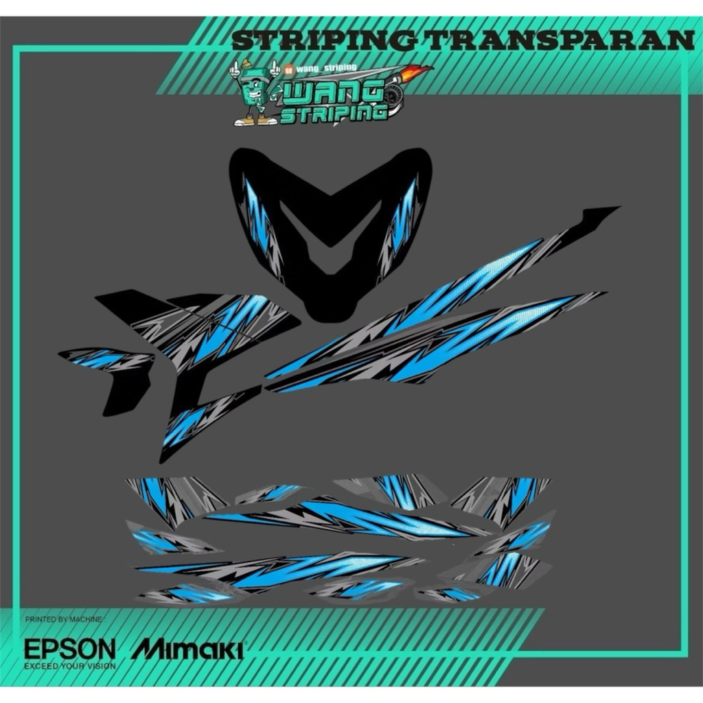 STRIPING STICKER MX KING TRANSPARAN LIVERY SIMPLE KING RUCKIE