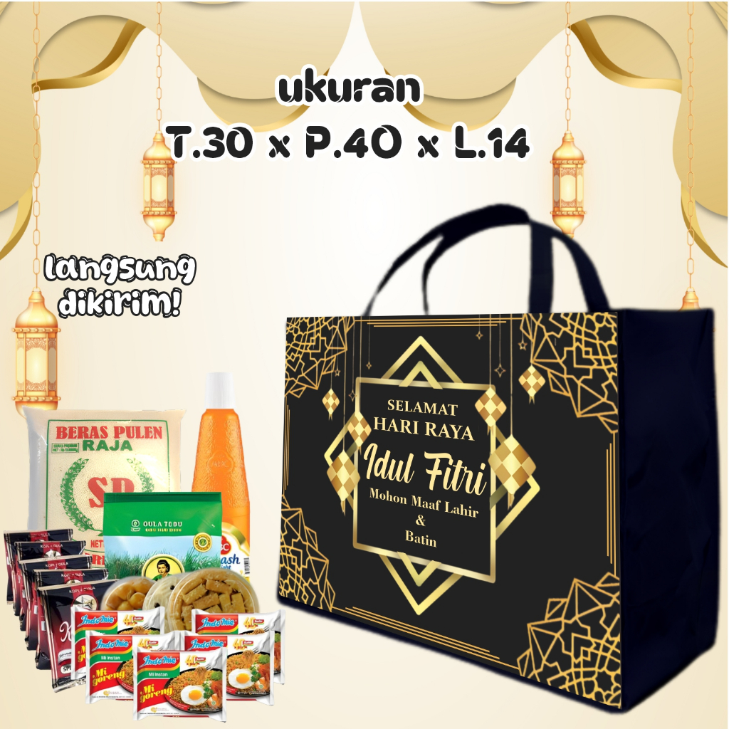 Tas Bingkisan Lebaran Spunbond Tebal Velcro (JUMBO)