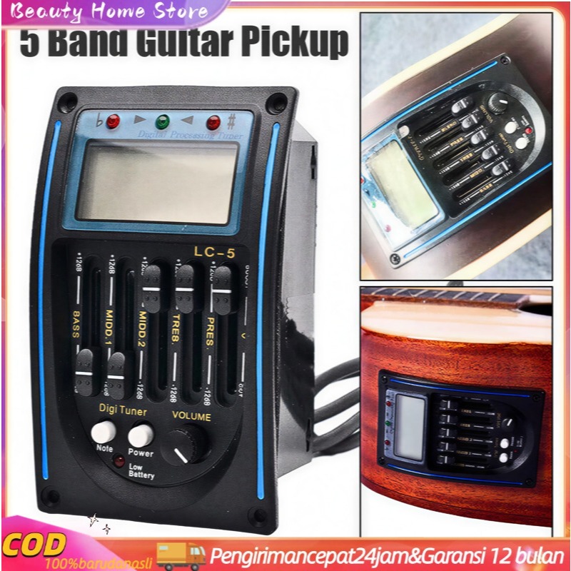 PREAMP GITAR LC5/EQUALIZER LC5 Band Pickup Gitar Akustik Equalizer Gitar Akustik