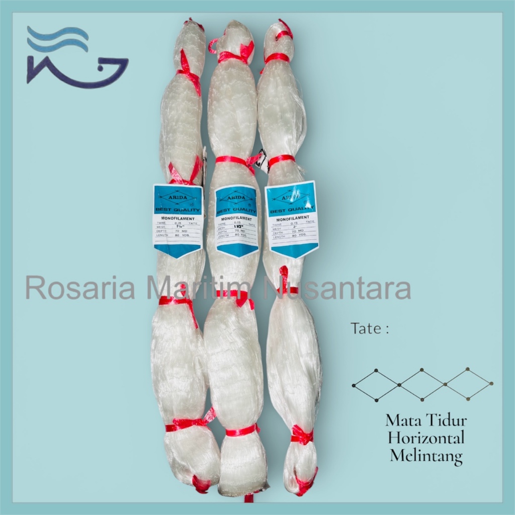 JARING SENAR ARIDA 015 70 x 80 yds Tate / JARING IKAN / JARING BURUNG SAWAH PENGAMAN PADI / MONOFILA
